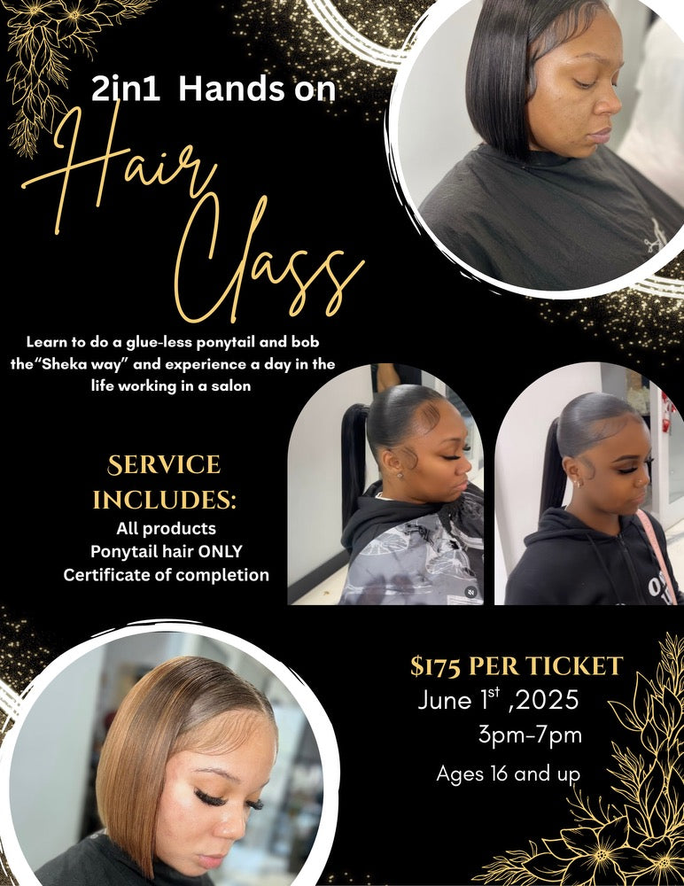 2n1 HAIR CLASS BOB AND PONYTAIL